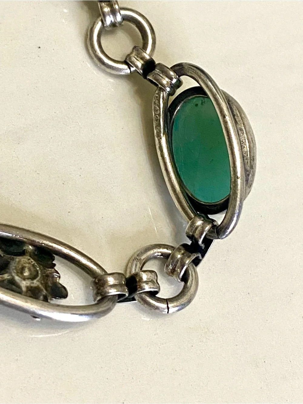 Vintage Scarab Glass Bracelet